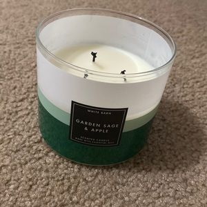 bath and body works 3 wick candle USED - garden sage and apple